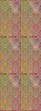 Renkli Bahar Temalı Kusursuz Arkaplan. Kahverengi ve bej renkli çiçek buketi suluboya. Raster illüstrasyonu. Düz Çiçek Elementleri Tasarımı.