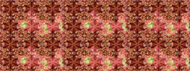 Raster illüstrasyonu. Kırmızı renklerde ve altın elementlerle klasik dikişsiz desen.