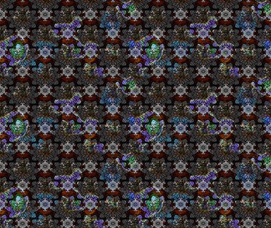 Kıvırcık, parlak örgü. Raster illüstrasyonu. Çiçek çelengi. Eski moda arka plan. Güzel, parlak, pürüzsüz kumaş, tuval. Desen, çizim, çiçek sınırı..