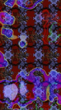 Raster çiçek desenli çiçek deseni, yapraklar, dekoratif elementler, sıçrama, lekeler, el çizimi kontur çizgileri ve Doodle çizim stili, grafik raster çizim çizimi.