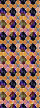 Renkli Bahar Teması eskiz kalıbı. Düz Çiçek Elementleri Tasarımı. Eskiz klasiği. Raster Şirin kumaş deseni.