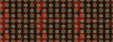 İşlemeli çiçekli, dikişsiz desen. Renkli grunge, soyut arkaplanı kologri ve kahverengi çiçeklerle süslüyor. İzler, kumaş, duvar kağıtları, tekstil için raster dokusu.