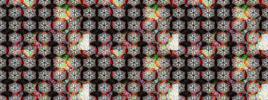 Raster deseni. Siyah el çizimi desen. Karalama çiçekleri çizim kalıbı. Sanat, çiçeklere ilham verir ve arka plan bırakır.