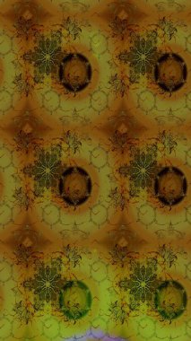 Modern gelişim kahverengi ve yeşil raster arka plan duvar kağıdı çizimi klasik çizgili desenli desenli çiçekler, çiçekli süsler. Çiçekli el çizimi çizimi deseni.