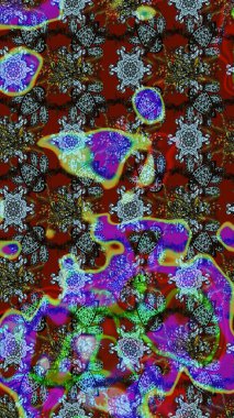 Güzel kumaş deseni. Renkli Bahar Teması eskiz kalıbı. Düz Çiçek Elementleri Tasarımı. Raster illüstrasyonunda çiçek deseni çizimi.