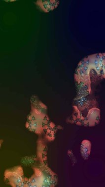 Raster illüstrasyonundaki çiçek desenli çizim. Kahverengi renkte çiçekler.