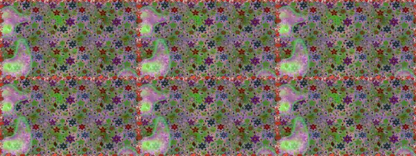 Yeşil ve nötr renklerde. Çiçek buketleriyle klasik tarzda kusursuz desenler. Raster illüstrasyonu.