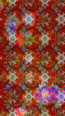 Parlak renkli fantezi çiçekleri, yapraklar, renkli tomurcuklar. Suluboya el çizimi elementli çiçek çizimi deseni.