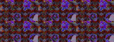 Renkli Bahar Teması eskiz kalıbı. Çiçeksel fantezi tasarımı ve parlak bir arka plan çizimi. Düz Çiçek Elementleri Tasarımı.