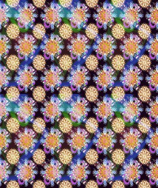 Kusursuz bir arka plan modeli. Tarafsız ve bej renkli yapraklı yabani çiçekler. Raster illüstrasyonu. Suluboya, elle çizilmiş.