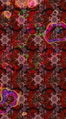 Güzel kumaş deseni. Güzel karalamalı çiçek desenli çizim. Raster illüstrasyonu. Küçük çiçekte sevimli çiçek deseni var..