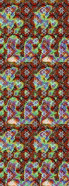 Renkli etnik çiçeklerle süslenmiş zarif bir eskiz şekli. Raster Çiçek İllüstrasyon Şirin Tekstil.