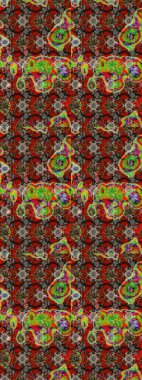 Soyut etnik raster çizim kalıbı. Arkaplan dokusu, duvar kağıdı, kahverengi renkli çiçek teması. Kabile sanatı boho baskısı, klasik çiçek arkaplanı.