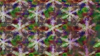 Renkli unsurlarla hareketli arka plan görüntüleri. Çiçekler. Eski model. Bayrak tarzı. Video kaydı. Şablon. Döngü. Kusursuz.. 