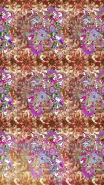 Renkli unsurlarla hareketli arka plan görüntüleri. Çiçekler. Eski model. Bayrak tarzı. Video kaydı. Şablon. Döngü. Kusursuz.. 