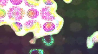 Renkli unsurlarla hareketli arka plan görüntüleri. Çiçekler. Eski model. Bayrak tarzı. Video kaydı. Şablon. Döngü. Kusursuz.. 