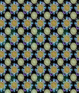 Raster dikişsiz çiçek deseni. Vadinin çiçekleri siyah ve nötr renklerde.