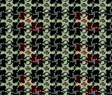 Siyah ve nötr renklerde. 3 boyutlu çiçekler, pürüzsüz. Raster illüstrasyonu.