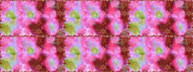 Tekstil için dikişsiz suluboya desen. Elle çizilmiş çiçek deseni (fayans). Sevimli çiçekleri, desenleri, pembe renkleri olan renksiz desen..