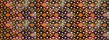 Çiçekli karalama şeklinde Raster çiçek deseni. Yumuşak, bahar çiçekli arka plan. Kahverengi renkte çiçekler.