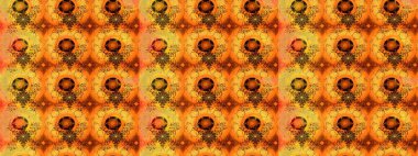 Yaz çiçekleri teması. El çizimi, soyut ve süslü elementler. Turuncu renkler. Klasik çiçekler. Suluboya resim taklit Raster illüstrasyonu.