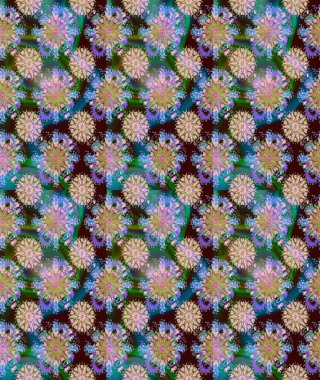 Tarafsız ve yeşil renklerde geleneksel halk çiçekleri. Tekstil tasarımı için. Çiçeksiz desenli nakış işlemeli gelincikler ve vadi zambaklarıyla.