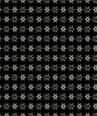 Tropik çiçek desenleri. Siyah renkli çiçekler. Raster illüstrasyonu.