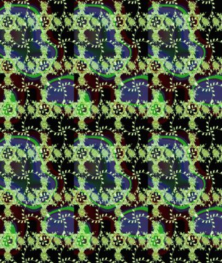 Raster güzel kumaş deseni çiziyor. Düz Çiçek Elementleri Tasarımı. Çiçek deseni. Renkli Bahar Teması çizim şablonu.