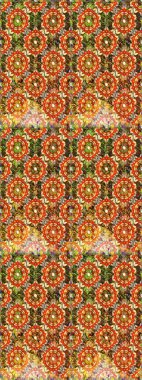 Süslü dekorasyon. Damask altın soyut çiçek kahverengi renklerde dikişsiz desen. Raster illüstrasyonu.