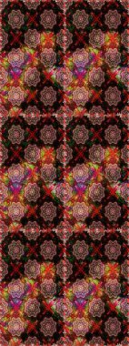 On black and brown colors in watercolor style. Seamless spring pattern with little flowers. Raster illustration.