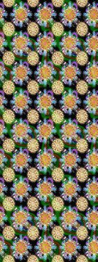 Raster. Siyah renkte güzel çiçekler, suluboya desenli eskiz deseni, duvar kağıdı, kart veya kumaş için fayanslı..