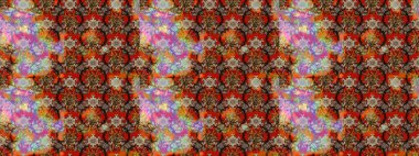 Soyut etnik raster çizim kalıbı. Çiçekler. Vadinin çiçekleri kahverengi renklerde.