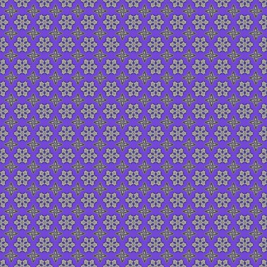 Raster illüstrasyonunda kusursuz çiçek deseni. Çiçekler suluboya tarzında mor, gri ve nötr renklerde.