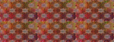 Raster illüstrasyonu. Tropik, dikişsiz çiçek deseni. Kahverengi ve kırmızı renkte çiçekler.