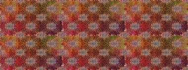 Raster illüstrasyonu. Tropik, dikişsiz çiçek deseni. Kahverengi ve kırmızı renkte çiçekler.