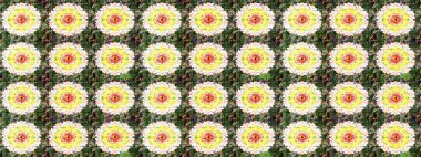 Parlak renkli çiçekli ve yeşil yapraklı harika bir çiçek deseni. Moda baskıları için zarif bir şablon. Modern çiçek arkaplanı. Halk stili.