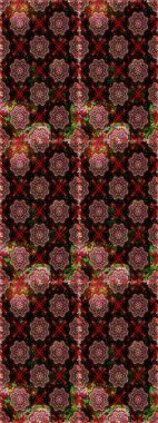 Kusursuz çiçek deseni. Düz Çiçek Elementleri Tasarımı. Güzel kumaş deseni. Raster illüstrasyonu. Asya tekstil tarzında. Renkli Bahar Teması Kusursuz Arkaplan.