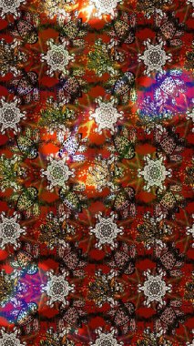 Küçük çiçekteki sevimli çiçek deseni. Kahverengi ve kırmızı renkte çiçekler.