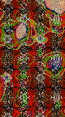 Paket kağıdı için en iyisi. Doğal kozmetik ürünleri, parfüm, çiçekçi dükkanı için bahar ihalesi tasarımı. Kahverengi ve kırmızı lale çiçekli Raster eskiz deseni. Karşılama ya da düğün geçmişi olarak kullanılabilir.