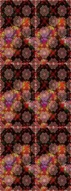 On black and brown colors in watercolor style. Seamless spring pattern with little flowers. Raster illustration.