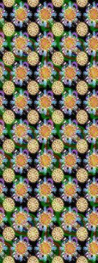 Raster. Siyah renkte güzel çiçekler, suluboya desenli eskiz deseni, duvar kağıdı, kart veya kumaş için fayanslı..