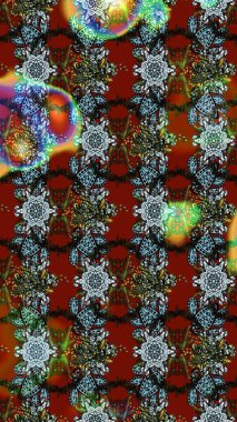 Renklerle. Raster illüstrasyonu. 3D çiçekler, çizim.