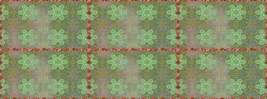 Düz Çiçek Elementleri Tasarımı. Raster Modaya uygun kumaş deseni. Yeşil ve nötr renklerde şirin çiçek desenleri. Renkli Bahar Teması Kusursuz Arkaplan.