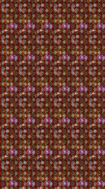 Raster illüstrasyonu. Asya tekstil tarzında. Raster illüstrasyonu. Çiçek desenli çizim. Kahverengi renkte çiçekler.