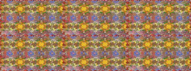 Raster illüstrasyonu. Kahverengi ve bej renklerde. Kusursuz dekoratif arka plan, çiçek mandala. Çiçek..