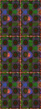 Yumuşak, yeşil ve kahverengi renkte yaz çiçekleri. Çiçekli karalama şeklinde Raster çiçek deseni. Raster illüstrasyonu.