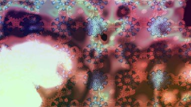 El çizimi. Güzel kumaş deseni. Çiçekler, dallar, bitkiler ve çiçekler. Raster illüstrasyonu.