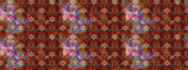 Renkli Bahar Teması eskiz kalıbı. Kahverengi ve kırmızı renkte çiçekler. Raster illüstrasyonundaki çiçek desenli çizim. Düz Çiçek Elementleri Tasarımı.