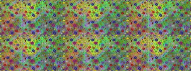 Suluboya, elle çizilmiş. Vadinin çiçekleri yeşil ve nötr renklerde. Raster - stok. Kusursuz arkaplan deseni.