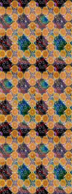 Klasik çiçek tasarımı elementleri. Raster illüstrasyonu. Turuncu renkli turuncu kıvırcık çiçekler.